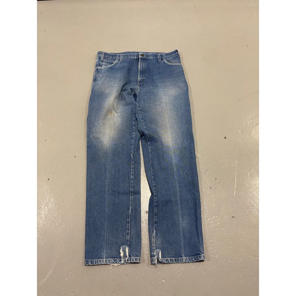 Vintage Dickies Carpenter Pants Distressed Blue Denim Jeans 38 x 34 Workwear‎